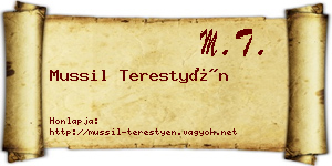 Mussil Terestyén névjegykártya